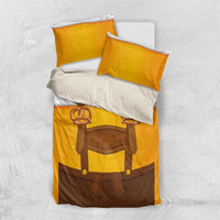 Traditional German Costume - Lederhosen and Soft Pretzel Bedding Set Oktoberfest Beer Head Funny Style