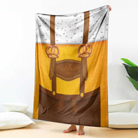 Traditional German Costume - Lederhosen and Soft Pretzel Blanket Oktoberfest Beer Head Funny Style