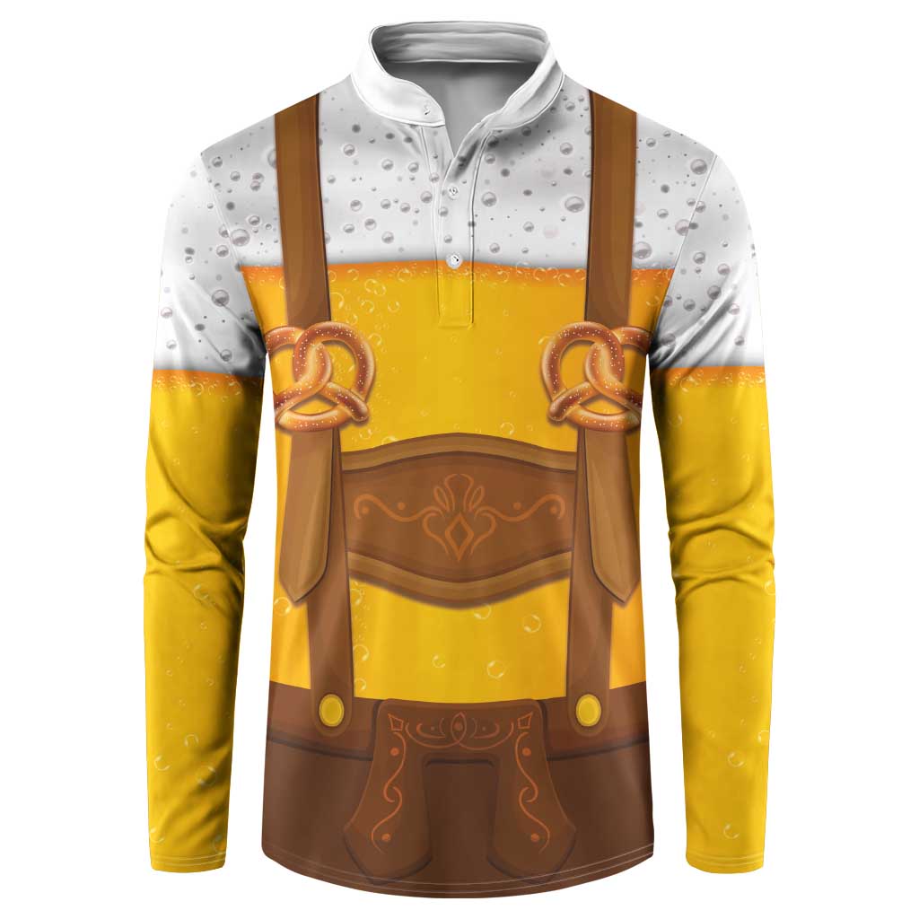 Traditional German Costume - Lederhosen and Soft Pretzel Button Sweatshirt Oktoberfest Beer Head Funny Style