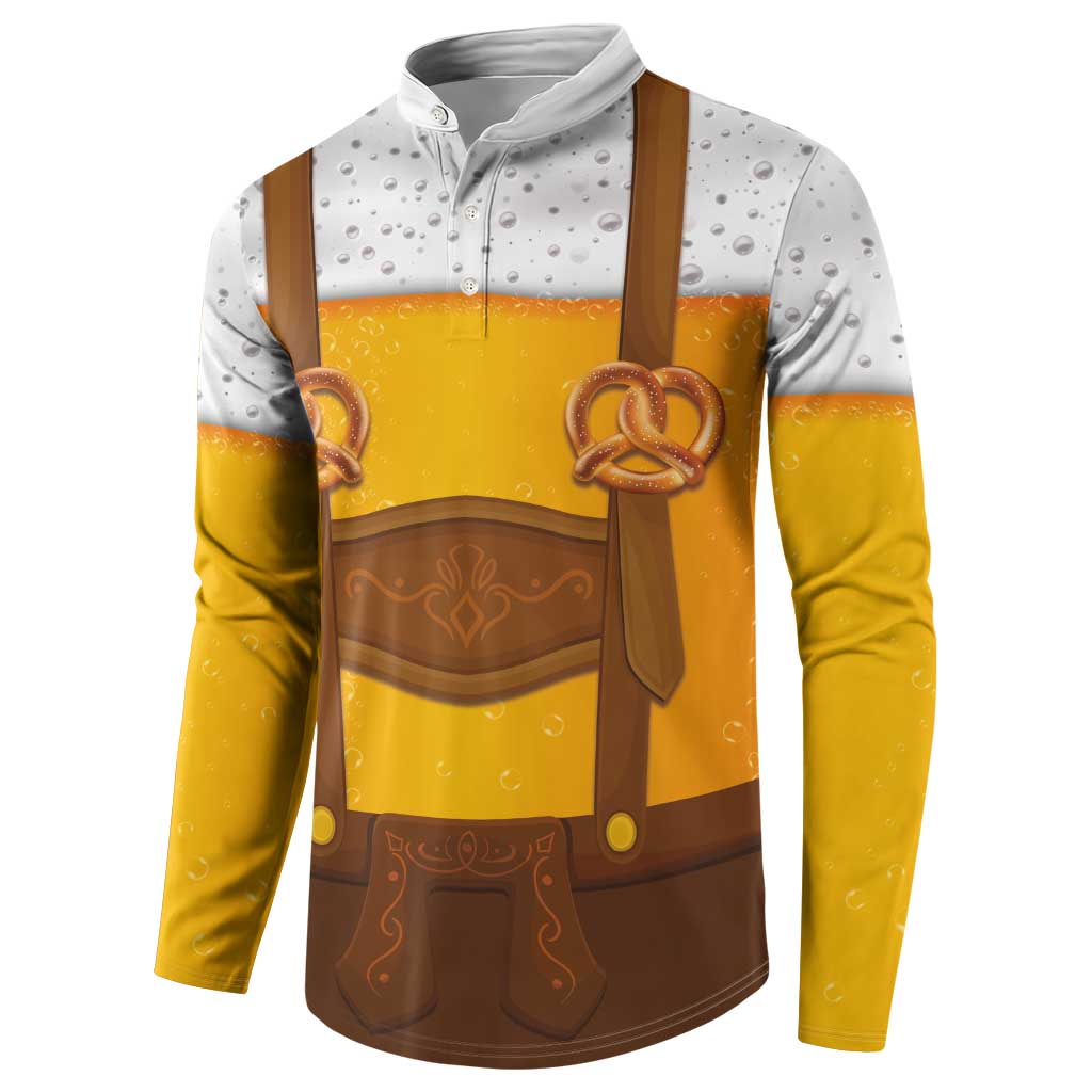Traditional German Costume - Lederhosen and Soft Pretzel Button Sweatshirt Oktoberfest Beer Head Funny Style
