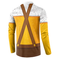 Traditional German Costume - Lederhosen and Soft Pretzel Button Sweatshirt Oktoberfest Beer Head Funny Style
