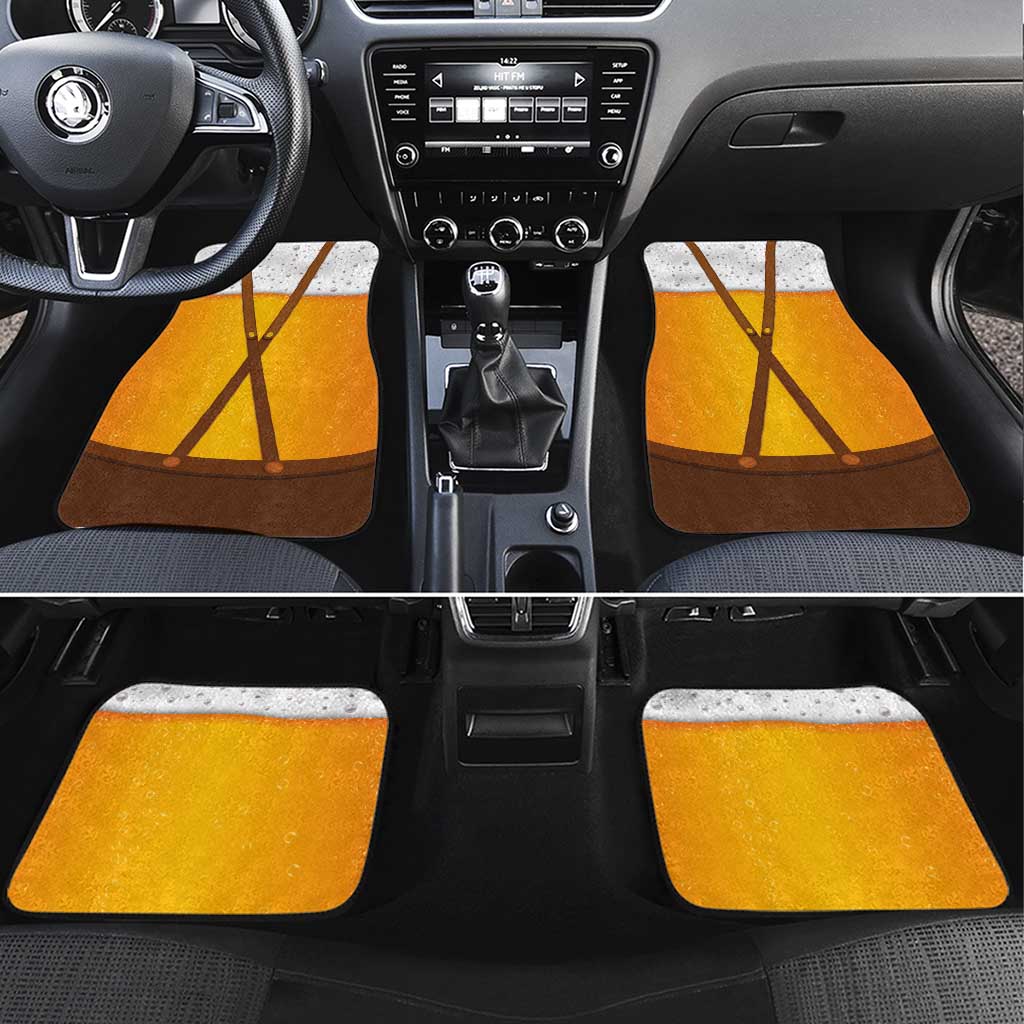 Traditional German Costume - Lederhosen and Soft Pretzel Car Mats Oktoberfest Beer Head Funny Style