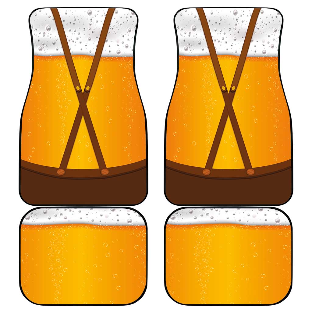 Traditional German Costume - Lederhosen and Soft Pretzel Car Mats Oktoberfest Beer Head Funny Style