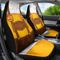 Traditional German Costume - Lederhosen and Soft Pretzel Car Seat Cover Oktoberfest Beer Head Funny Style