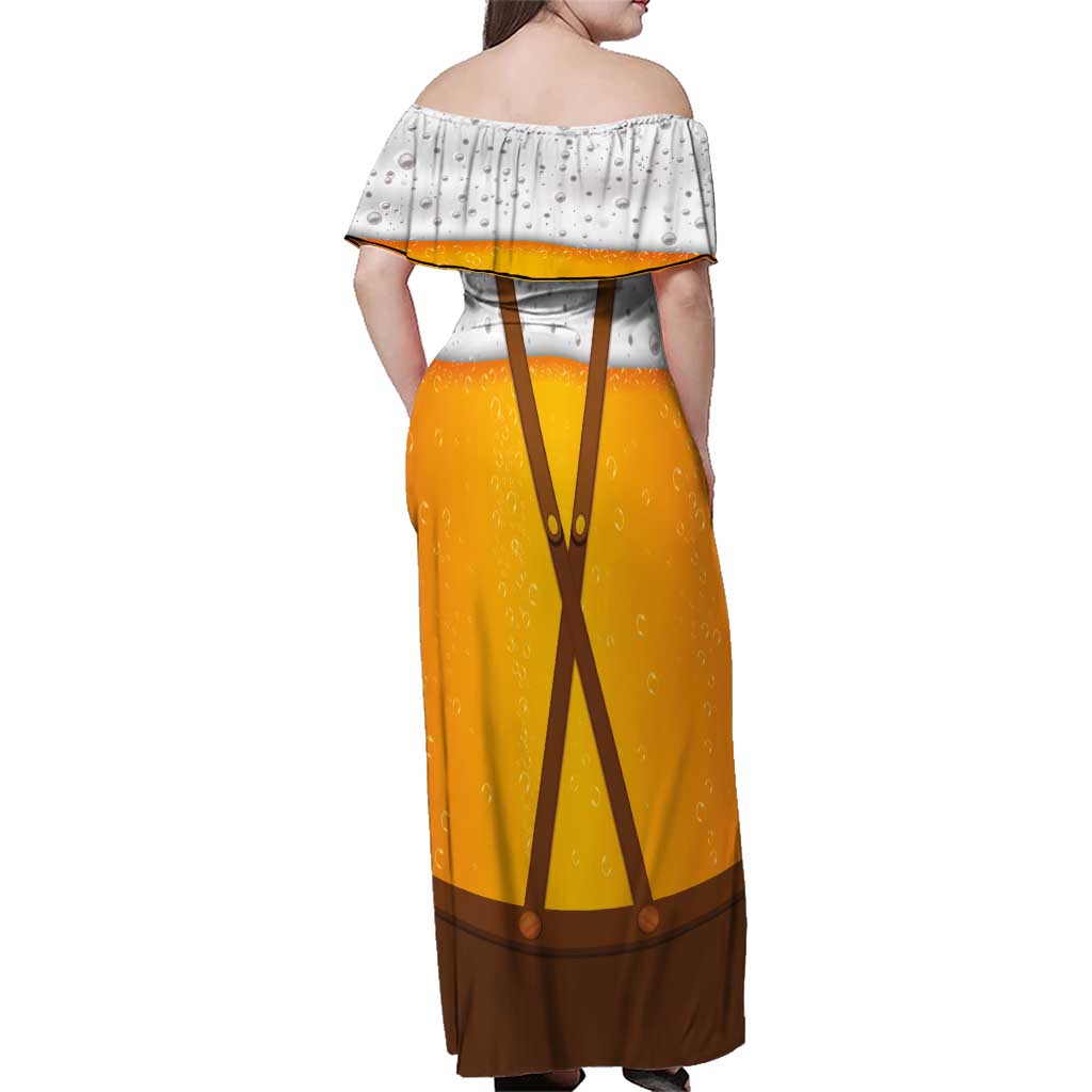 Traditional German Costume - Lederhosen and Soft Pretzel Family Matching Off Shoulder Maxi Dress and Hawaiian Shirt Oktoberfest Beer Head Funny Style