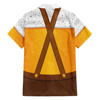 Traditional German Costume - Lederhosen and Soft Pretzel Family Matching Off Shoulder Short Dress and Hawaiian Shirt Oktoberfest Beer Head Funny Style