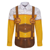Traditional German Costume - Lederhosen and Soft Pretzel Family Matching Puletasi and Hawaiian Shirt Oktoberfest Beer Head Funny Style