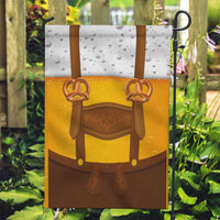 Traditional German Costume - Lederhosen and Soft Pretzel Garden Flag Oktoberfest Beer Head Funny Style