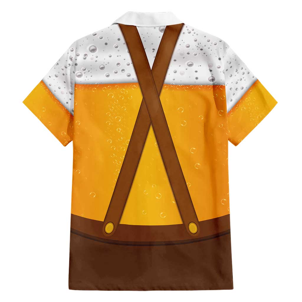 Traditional German Costume - Lederhosen and Soft Pretzel Hawaiian Shirt Oktoberfest Beer Head Funny Style