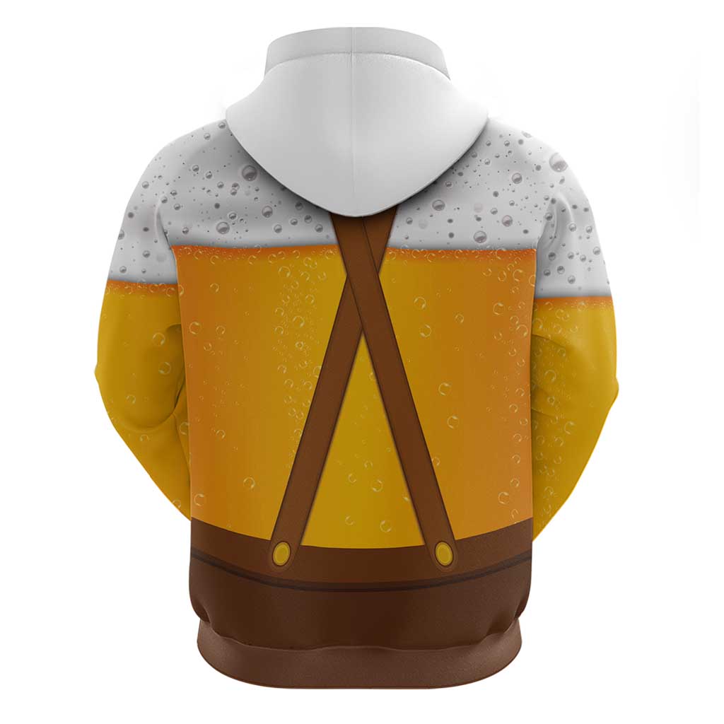 Traditional German Costume - Lederhosen and Soft Pretzel Hoodie Oktoberfest Beer Head Funny Style