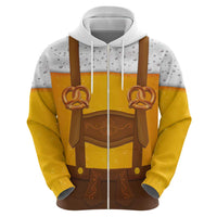 Traditional German Costume - Lederhosen and Soft Pretzel Hoodie Oktoberfest Beer Head Funny Style