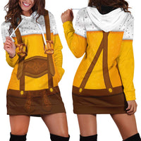 Traditional German Costume - Lederhosen and Soft Pretzel Hoodie Dress Oktoberfest Beer Head Funny Style