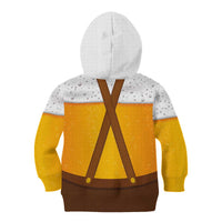 Traditional German Costume - Lederhosen and Soft Pretzel Kid Hoodie Oktoberfest Beer Head Funny Style