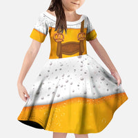 Traditional German Costume - Lederhosen and Soft Pretzel Kid Short Sleeve Dress Oktoberfest Beer Head Funny Style