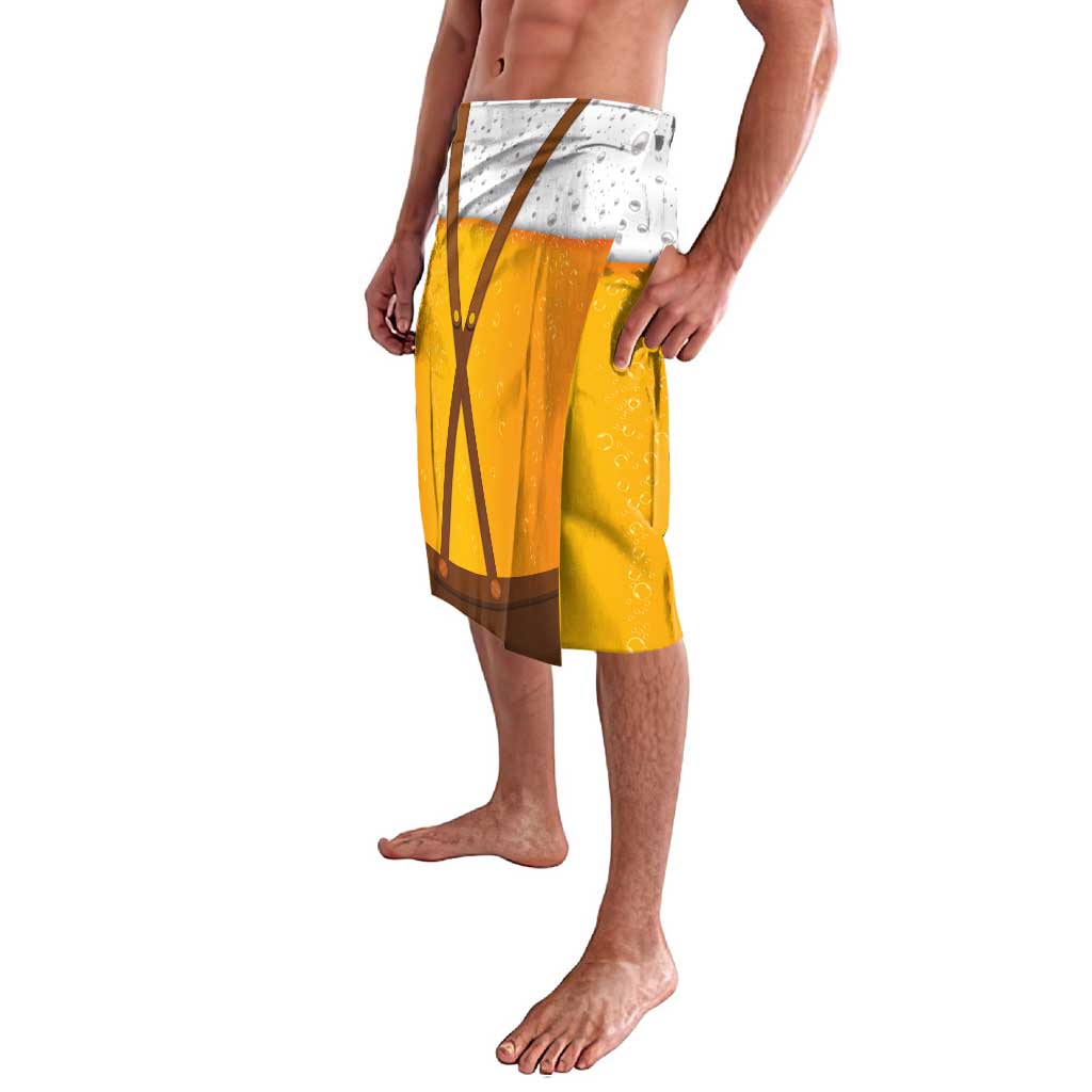 Traditional German Costume - Lederhosen and Soft Pretzel Lavalava Oktoberfest Beer Head Funny Style