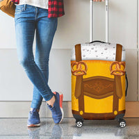 Traditional German Costume - Lederhosen and Soft Pretzel Luggage Cover Oktoberfest Beer Head Funny Style