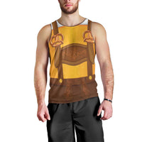Traditional German Costume - Lederhosen and Soft Pretzel Men Tank Top Oktoberfest Beer Head Funny Style