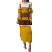 Traditional German Costume - Lederhosen and Soft Pretzel Puletasi Oktoberfest Beer Head Funny Style