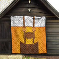 Traditional German Costume - Lederhosen and Soft Pretzel Quilt Oktoberfest Beer Head Funny Style