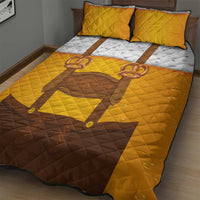 Traditional German Costume - Lederhosen and Soft Pretzel Quilt Bed Set Oktoberfest Beer Head Funny Style