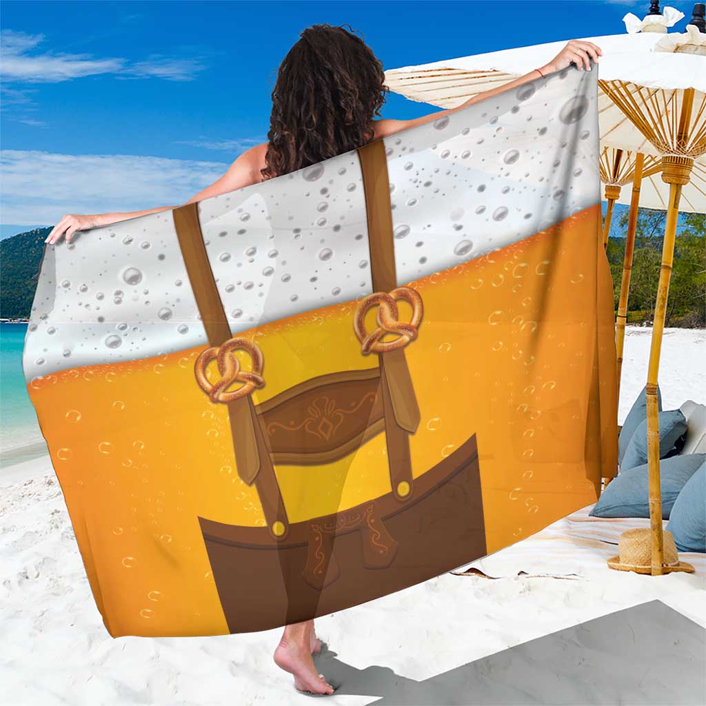 Traditional German Costume - Lederhosen and Soft Pretzel Sarong Oktoberfest Beer Head Funny Style