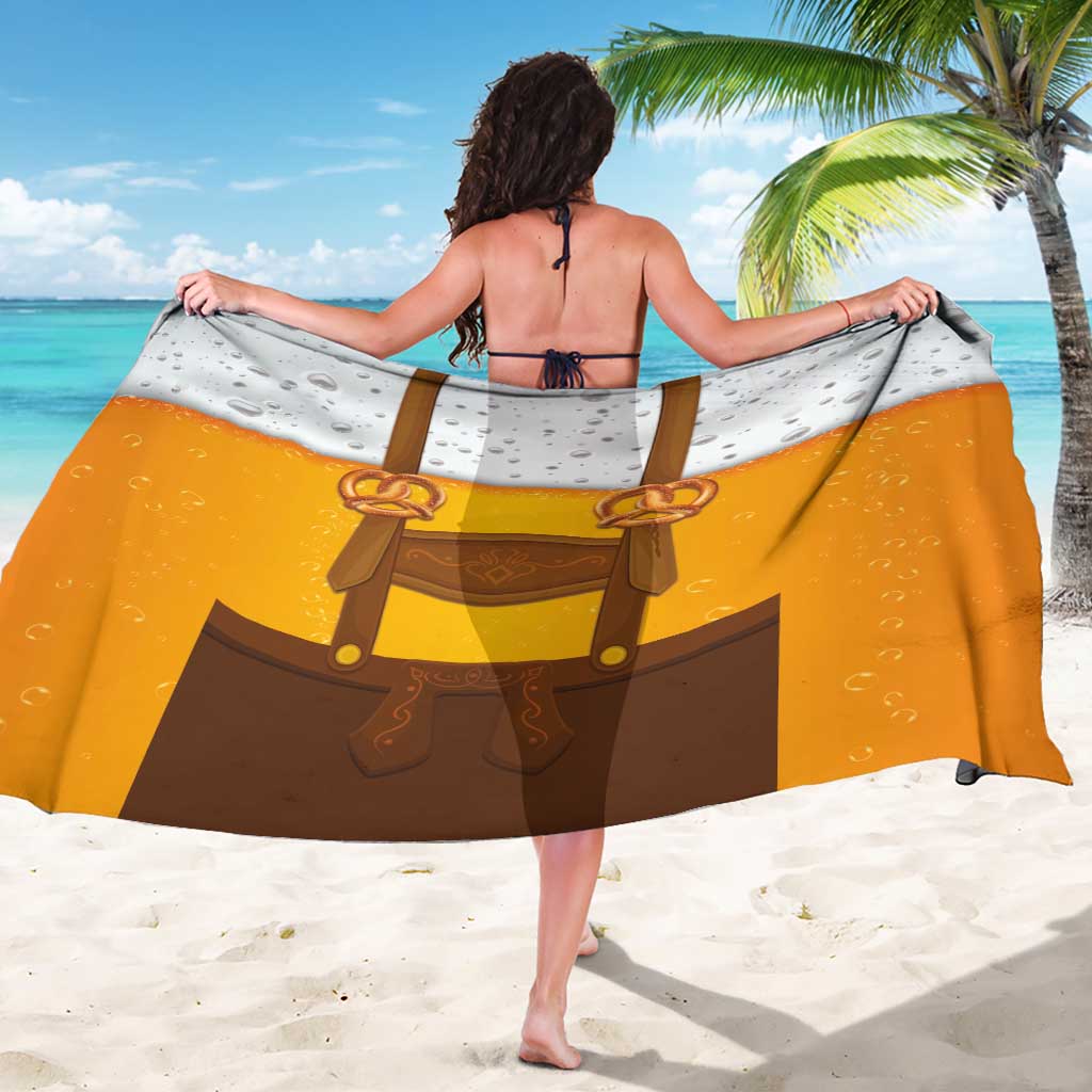 Traditional German Costume - Lederhosen and Soft Pretzel Sarong Oktoberfest Beer Head Funny Style