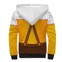 Traditional German Costume - Lederhosen and Soft Pretzel Sherpa Hoodie Oktoberfest Beer Head Funny Style