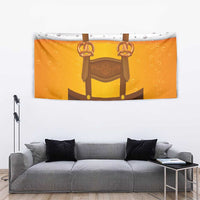 Traditional German Costume - Lederhosen and Soft Pretzel Tapestry Oktoberfest Beer Head Funny Style