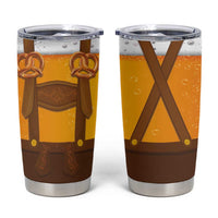 Traditional German Costume - Lederhosen and Soft Pretzel Tumbler Cup Oktoberfest Beer Head Funny Style