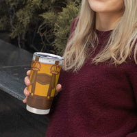 Traditional German Costume - Lederhosen and Soft Pretzel Tumbler Cup Oktoberfest Beer Head Funny Style