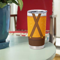 Traditional German Costume - Lederhosen and Soft Pretzel Tumbler Cup Oktoberfest Beer Head Funny Style