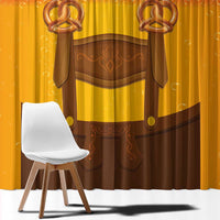 Traditional German Costume - Lederhosen and Soft Pretzel Window Curtain Oktoberfest Beer Head Funny Style
