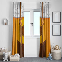 Traditional German Costume - Lederhosen and Soft Pretzel Window Curtain Oktoberfest Beer Head Funny Style