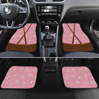 Traditional German Costume - Lederhosen and Soft Pretzel Car Mats Blue Plaid Pattern with Edelweiss Flowers