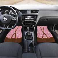 Traditional German Costume - Lederhosen and Soft Pretzel Car Mats Blue Plaid Pattern with Edelweiss Flowers