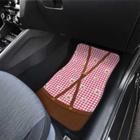 Traditional German Costume - Lederhosen and Soft Pretzel Car Mats Blue Plaid Pattern with Edelweiss Flowers