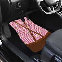 Traditional German Costume - Lederhosen and Soft Pretzel Car Mats Blue Plaid Pattern with Edelweiss Flowers