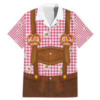 Traditional German Costume - Lederhosen and Soft Pretzel Family Matching Mermaid Dress and Hawaiian Shirt Blue Plaid Pattern with Edelweiss Flowers