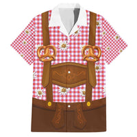 Traditional German Costume - Lederhosen and Soft Pretzel Family Matching Off Shoulder Maxi Dress and Hawaiian Shirt Blue Plaid Pattern with Edelweiss Flowers