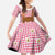 Traditional German Costume - Lederhosen and Soft Pretzel Family Matching Summer Maxi Dress and Hawaiian Shirt Blue Plaid Pattern with Edelweiss Flowers