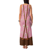 Traditional German Costume - Lederhosen and Soft Pretzel Family Matching Tank Maxi Dress and Hawaiian Shirt Blue Plaid Pattern with Edelweiss Flowers