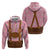 Traditional German Costume - Lederhosen and Soft Pretzel Hoodie Blue Plaid Pattern with Edelweiss Flowers