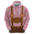 Traditional German Costume - Lederhosen and Soft Pretzel Hoodie Blue Plaid Pattern with Edelweiss Flowers