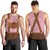 Traditional German Costume - Lederhosen and Soft Pretzel Men Tank Top Blue Plaid Pattern with Edelweiss Flowers