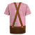 Traditional German Costume - Lederhosen and Soft Pretzel Rugby Jersey Blue Plaid Pattern with Edelweiss Flowers
