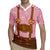Traditional German Costume - Lederhosen and Soft Pretzel Rugby Jersey Blue Plaid Pattern with Edelweiss Flowers