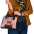 Traditional German Costume - Lederhosen and Soft Pretzel Shoulder Handbag Blue Plaid Pattern with Edelweiss Flowers
