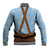 Traditional German Costume - Lederhosen and Soft Pretzel Baseball Jacket Red Plaid Pattern with Edelweiss Flowers