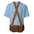 Traditional German Costume - Lederhosen and Soft Pretzel Baseball Jersey Red Plaid Pattern with Edelweiss Flowers