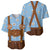 Traditional German Costume - Lederhosen and Soft Pretzel Baseball Jersey Red Plaid Pattern with Edelweiss Flowers